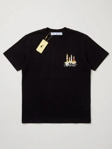 Camiseta Marca Off-White Burning Candles Black - Tam: G
