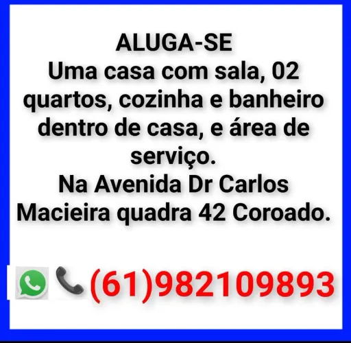 Alugo casa no bairro do Coroado em São Luís MA.