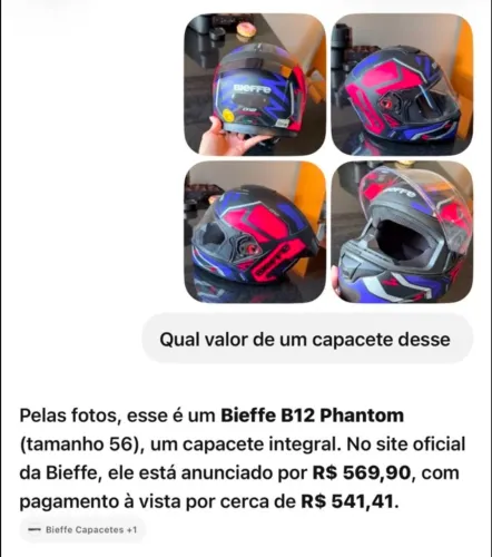 Capacete Feminino Bieffe