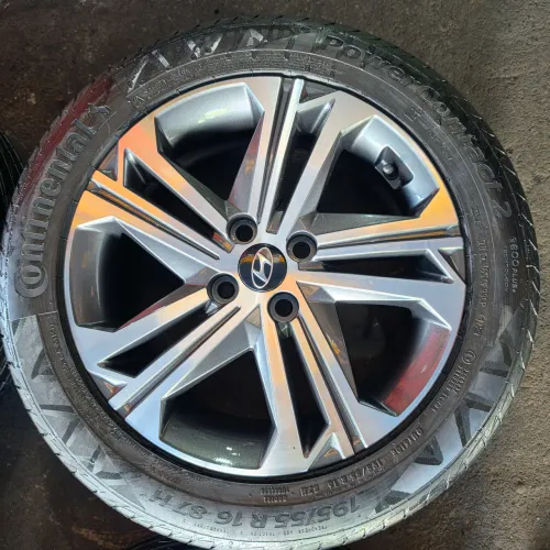 RODAS HYUNDAI HB20 PLATINUM ARO 16 4X100 ORIGINAIS E PNEUS 195/55