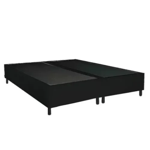 Cama Base Box Casal Preto Suede