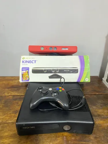 XBOX 360 + 1 CONTROLE + 1 KINECT (ENVIO OLX PAY)