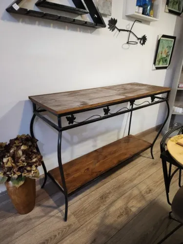 Aparador Rustico em ferro e madeira 