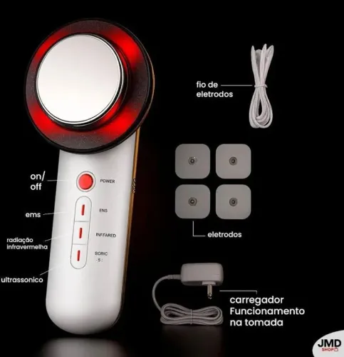 FES Ultrassom Estético 1MHz 3 em 1 com Infravermelho e Corrente
