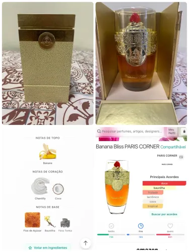 Perfume árabe Banana Bliss Paris Corner na caixa