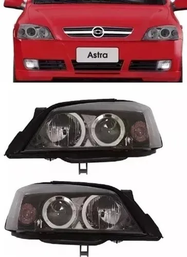 Par Farol Astra Foco Duplo Preto Fume 2003 2004 A 2010 2011