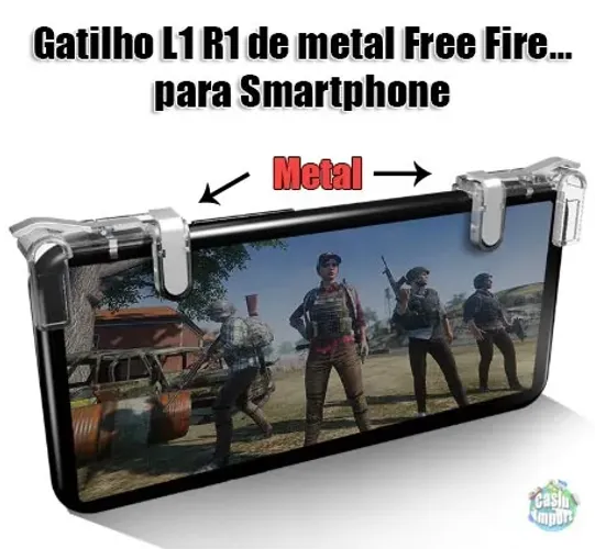 Gatilhos de Metal Gamepad Botões L1-R1 Pubg, Free Fire 