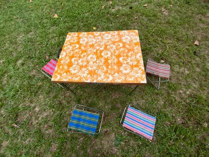 Mesa Pic Nic Antiga Dobrável