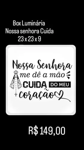 Luminária Cuida do meu coração BOX Mesa ou parede