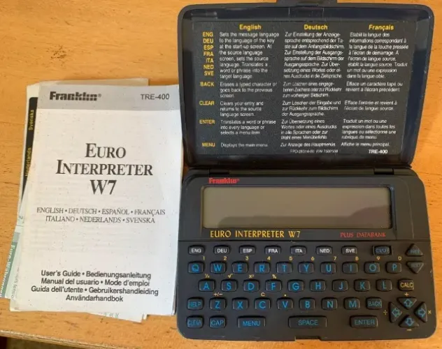 Tradutor de bolso - FRANKLIN TRE-400 Euro Interpreter W7