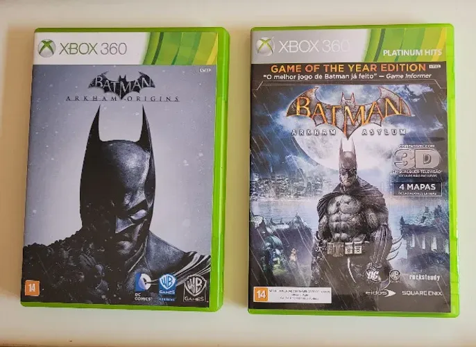 Jogos p/ Xbox 360 =Batman Arkham Origins Original + Arkham Asylum Game of The Year Edition