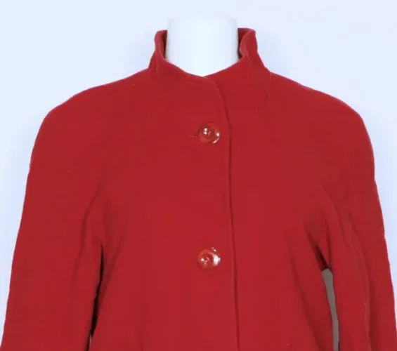 Casaco sobretudo feminino 7/8 vermelho plus size gestante vintage - Ref. 3902