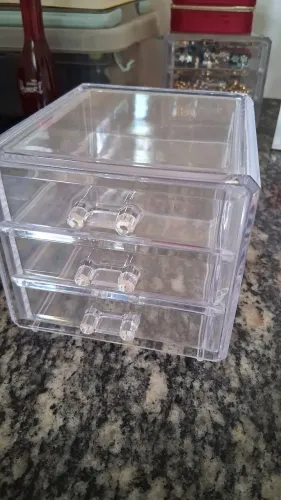 Organizador de bijuterias acrílico com gavetas
