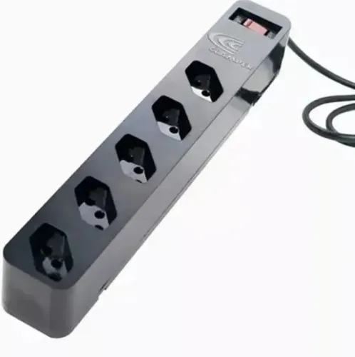Filtro de linha Clamper Energia 5 DPS Bivolt Preto novo lacrado garantia