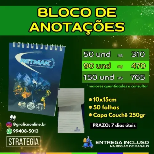 Bloco de Anotações Personalizado Brinde Anotação