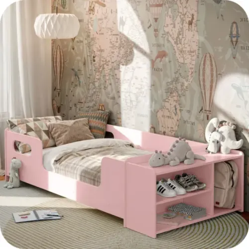 NOVA!! Cama Montessoriana Rosa (NUNCA MONTADA)