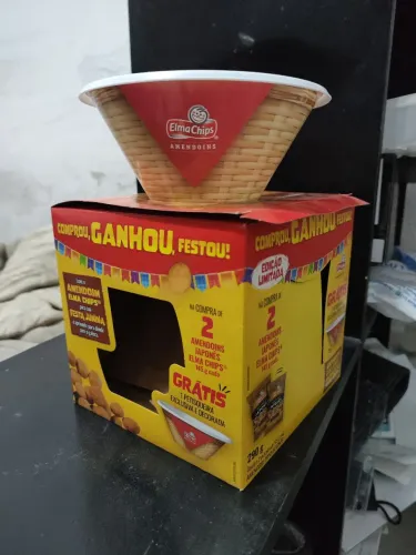 Bowl elma chips com caixa festa junina 