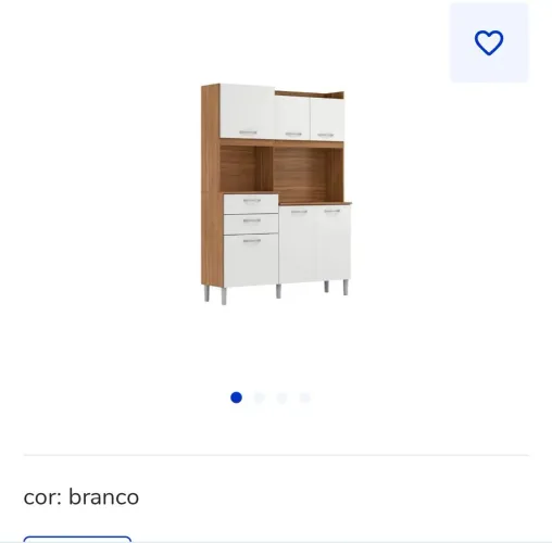 Armário de Cozinha Branco com Detalhes em Madeira