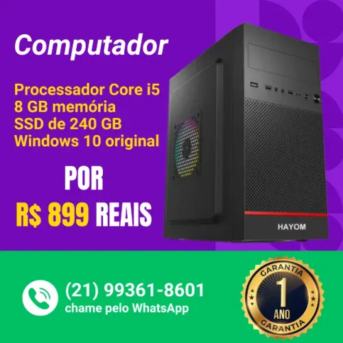Computador Core i5 8 GB RAM ssd 240GB