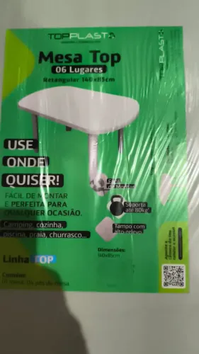 Mesa de plástico desmontável