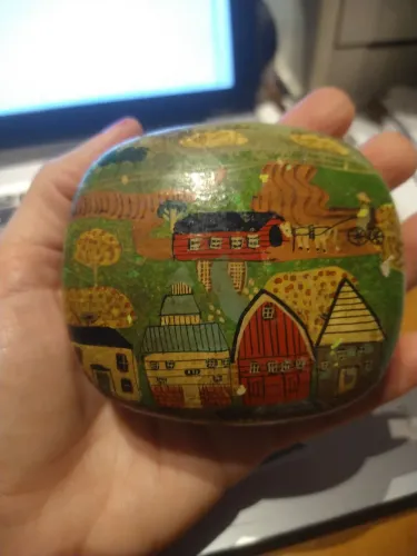 Caixinha Indiana Pintada a mão - Cena Campestre