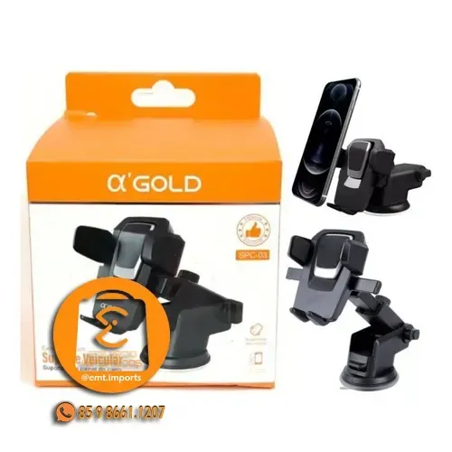 Suporte Veicular Para Celular com Ventosa A'Gold SPC-03