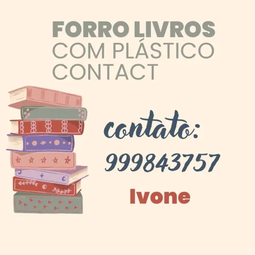 Forro livros com plástico contact