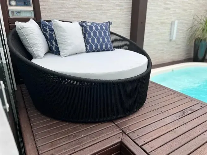 CHAISE DE CORDA NÁUTICA _ PARA DECK, VARANDA, PISCINA