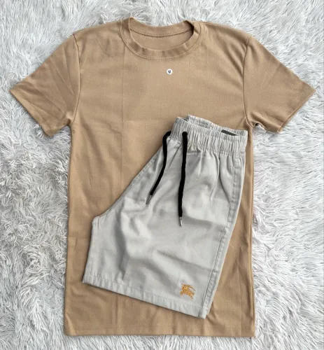 Kit Camisa Canelada e Short Sarja 