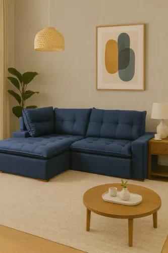 Sofá com Chaise Molas Ensacadas ÚLTIMA PEÇA