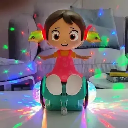 Boneca Brinquedo Musical Giratória com Luzes