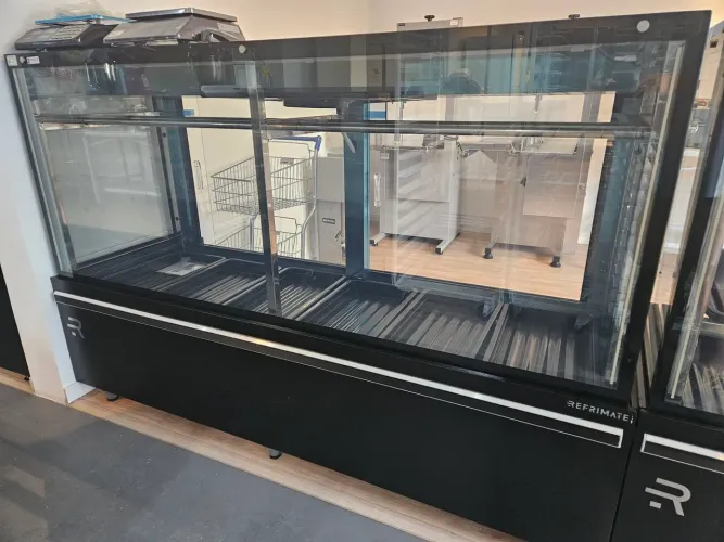 expositor de açougue gancheira 2 metros ar forçado - a pronta entrega 