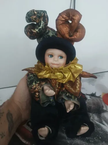 Boneca de porcelana Bobo da corte, vintage Veneziana.. item raro ideal para colecionadores