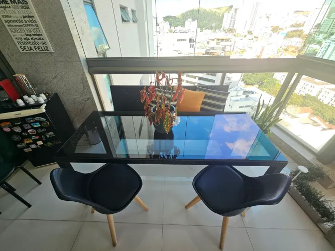 CONJUNTO MESA EXTERNA COMPLETA - VARANDA GOURMET I ÓTIMO ESTADO