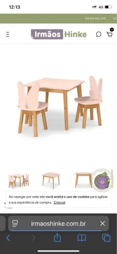 Vendo mesinha e duas cadeiras infantil 