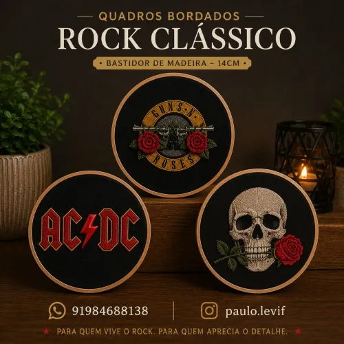 Bordados personalizados Rock 14cm