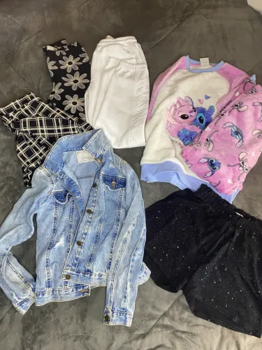 Lote roupas menina tamanho 12/14 original Disney, fuzarca, pool . Pijamas, saia, calça
