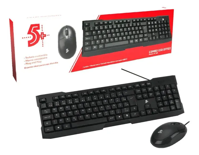 Kit teclado + mouse USB 5+
