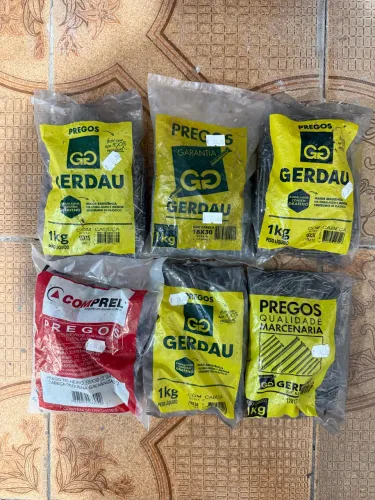 Kit 6 Pacotes de Pregos 1 KG diversos tamanhos e modelos