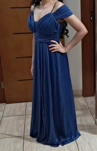 Vestido azul marinho Festa M