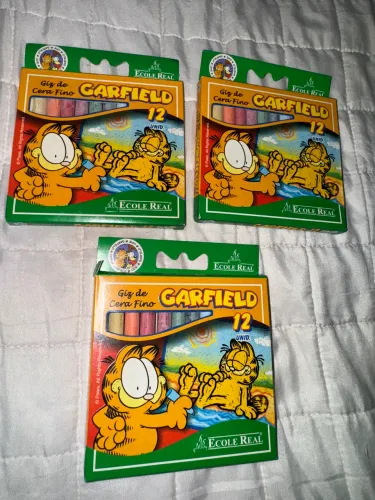 Giz de cera raro/antigo Ecole Real Garfield