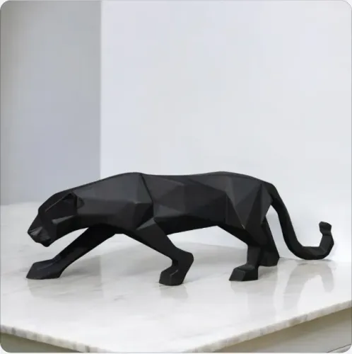 Escultura Abstrata Minimalista Pantera Altura 10cm Largura 30cm Comprimento 7cm Peso 574