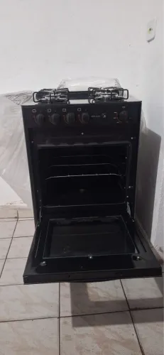 Fogão 4 Bocas Suggar Cook Glass Mesa de Vidro Preto Bivolt