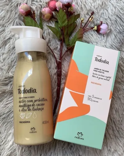 Kit Natura Tododia Macadamia Creme Hidratante + Sabonetes