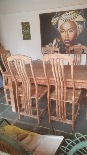 Mesa madeira de demolição 6 lugares