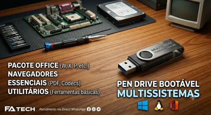 Pen drive Multilaser multi boot com diversos sistemas operacionais Windows 10 11 Linux