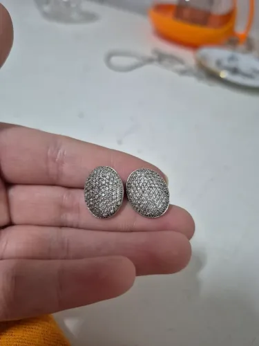 Brincos de prata 925 e zirconias 