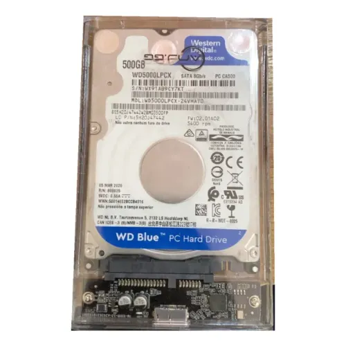 HD Externo WD Blue 500GB + Case USB 3.0