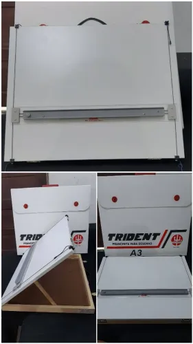 Prancheta Desenho + Escalímetro + Compasso (Trident)