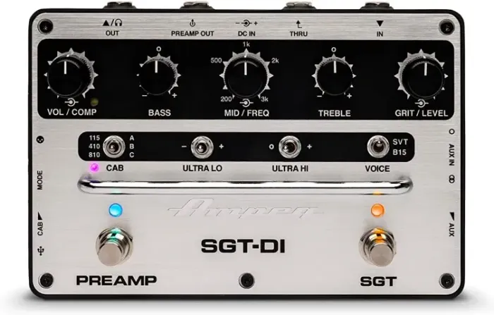 Pedal preamp Ampeg SGT-DI p/ baixo